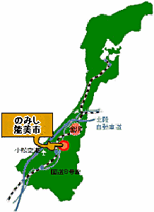 石川県能美市ほんだ農場付近の地図