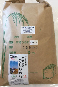有機栽培米食用玄米「水の精」５ｋｇ紙袋