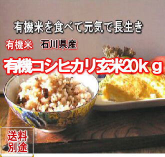 天日干し有機米「天地の誉」食用玄米20kg
